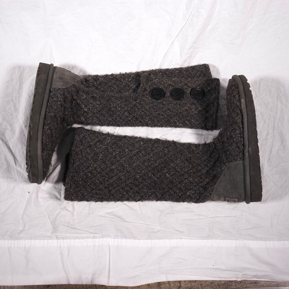 UGG Lattice Cardy Tall Boots Gray Womens Size 7